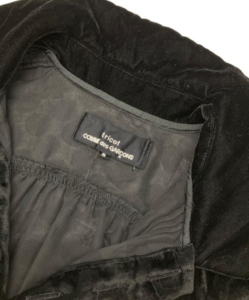 tricot COMME des GARCONS（トリココムデギャルソン）tricot COMME des GARCONS (トリココムデギャルソン) ピンタックベロアワンピース ブラック サイズ:Sの古着・服飾アイテム