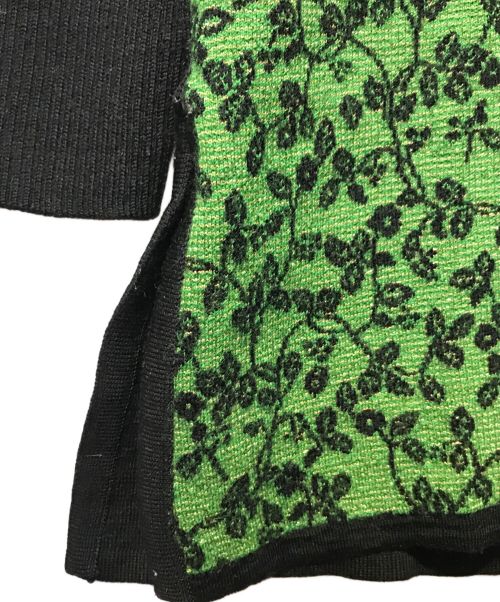 Yves Saint Laurent（イヴサンローラン）Yves Saint Laurent (イヴサンローラン) 総柄ハイネックニット ブラック×グリーン サイズ:Mの古着・服飾アイテム
