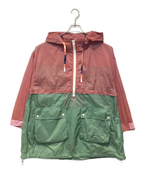 F/CE.（エフシーイー）F/CE. (エフシーイー) リップナイロン ビッグアノラック ピンク×グリーン サイズ:Ｓの古着・服飾アイテム