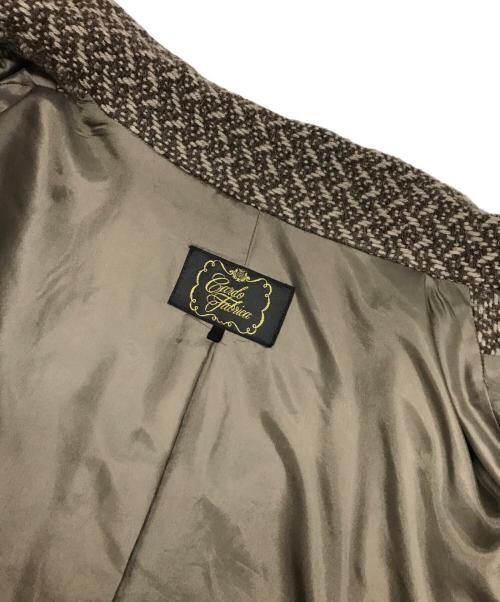 cardo fabrica（カルドファブリカ）cardo fabrica (カルドファブリカ) スタンドカラーツイードコート ブラウン サイズ:FREEの古着・服飾アイテム