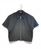 CLANEクラネ）の古着「リブストライプジップシャツ」｜ブラック