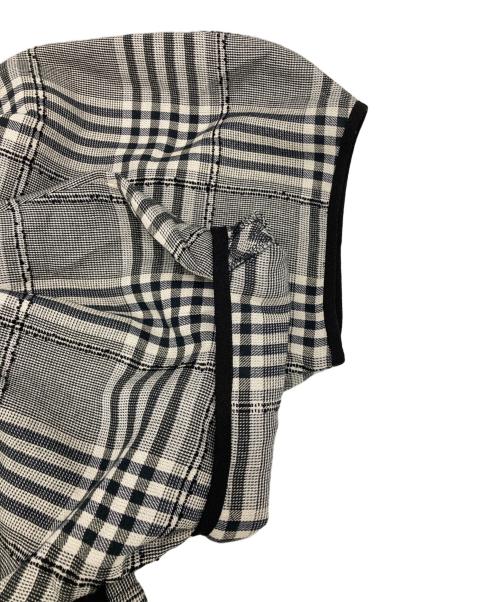 CLANE（クラネ）CLANE (クラネ) ループチェックワイドリボンワンピース グレー×ホワイト サイズ:1 未使用品の古着・服飾アイテム