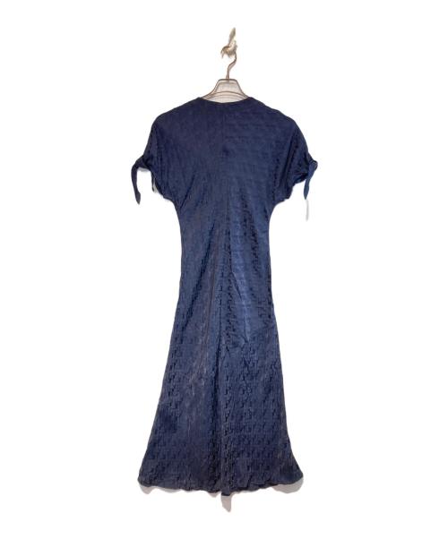 MARNI（マルニ）MARNI (マルニ) 総柄リボンワンピース ネイビー サイズ:40の古着・服飾アイテム