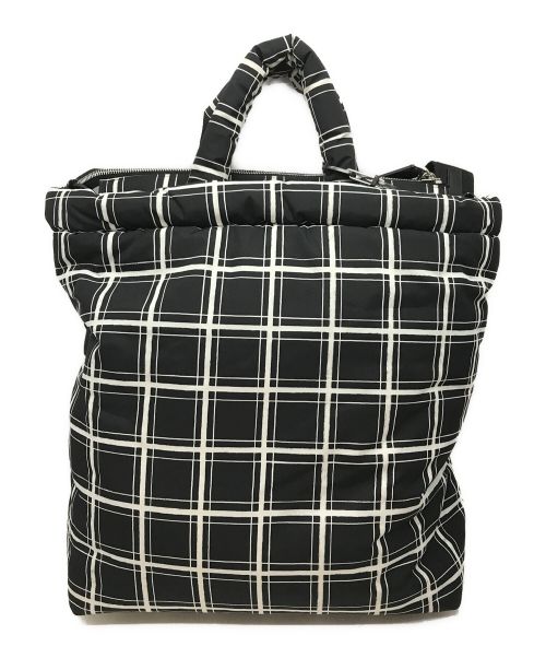 MARNI（マルニ）MARNI (マルニ) 2WAYパフトートバッグ ブラック×ホワイトの古着・服飾アイテム