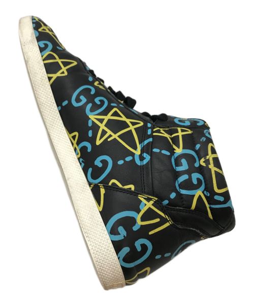 GUCCI（グッチ）GUCCI (グッチ) ハイカットスニーカー ブルー×イエロー サイズ:71/2の古着・服飾アイテム