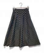 IENAイエナ）の古着「ドットジャガードタックスカート」｜ブラック×グレー