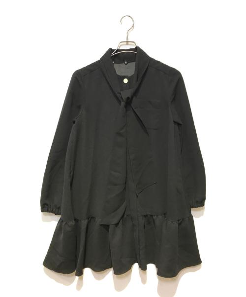 GRACE CLASS（グレースクラス）GRACE CLASS (グレースクラス) ボウタイクレープミニワンピース ブラック サイズ:38の古着・服飾アイテム