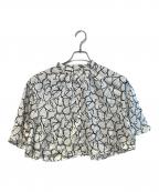 GRACE CLASSグレースクラス）の古着「ラインハートケープブラウス」｜ホワイト×ブラック