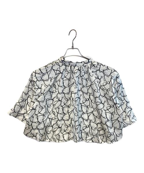 GRACE CLASS（グレースクラス）GRACE CLASS (グレースクラス) ラインハートケープブラウス ホワイト×ブラック サイズ:36の古着・服飾アイテム