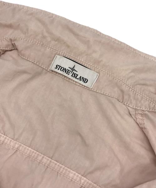 STONE ISLAND（ストーンアイランド）STONE ISLAND (ストーンアイランド) ガーメントダイコットンワークシャツ ピンク サイズ:Ｍの古着・服飾アイテム