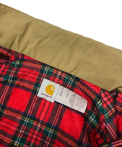 CarHartt（カーハート）CarHartt (カーハート) ［古着］裏地タータンチェック ワークジャケット ベージュ サイズ:XLの古着・服飾アイテム