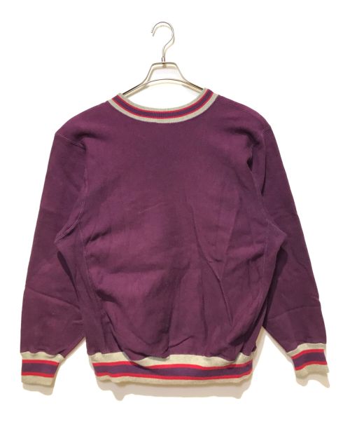 Champion（チャンピオン）Champion (チャンピオン) ［古着］90's リブライン Vネック リバースウィーブスウェット パープル サイズ:XLの古着・服飾アイテム