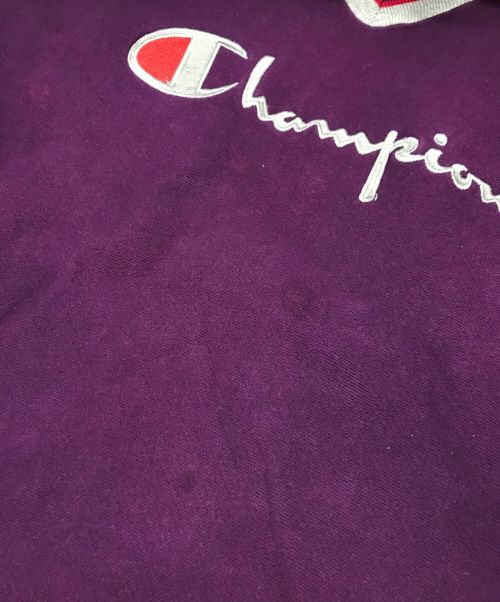 Champion（チャンピオン）Champion (チャンピオン) ［古着］90's リブライン Vネック リバースウィーブスウェット パープル サイズ:XLの古着・服飾アイテム
