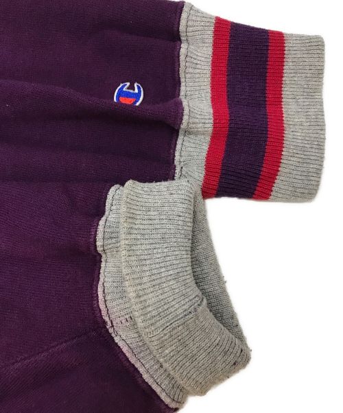 Champion（チャンピオン）Champion (チャンピオン) 90's リブライン クルーネック リバースウィーブスウェット パープル サイズ:XLの古着・服飾アイテム