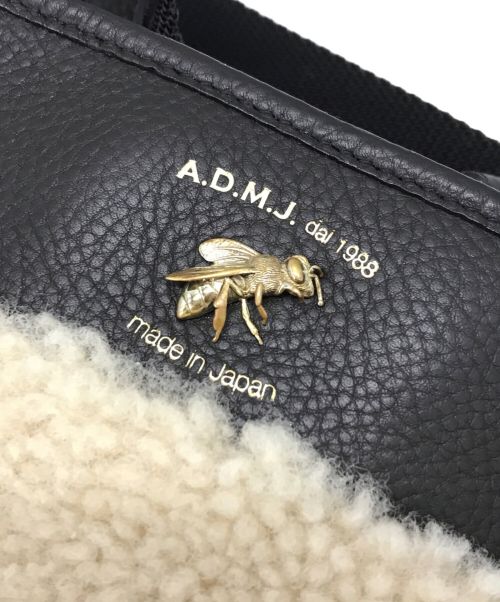 A.D.M.J.（エーディーエムジェイ）A.D.M.J. (エーディーエムジェイ) レザー切替ショルダーバッグ ブラウン×ホワイトの古着・服飾アイテム