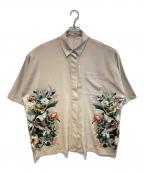 CLANEクラネ）の古着「パネルフラワーシャツ」｜ベージュ