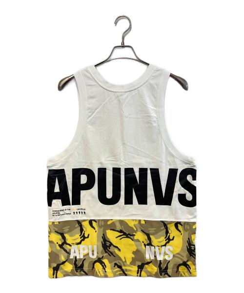 Aape BY A BATHING APE（エーエイプ バイ アベイシングエイプ）Aape BY A BATHING APE (エーエイプ バイ アベイシングエイプ) ロゴタンクトップ ホワイト×イエロー サイズ:Lの古着・服飾アイテム