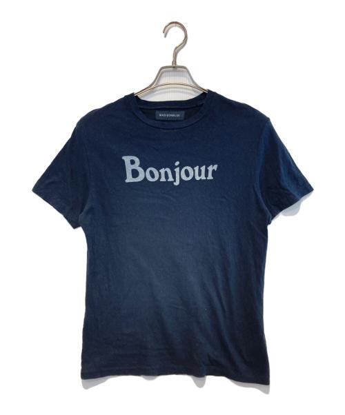 MADISON BLUE（マディソンブルー）MADISON BLUE (マディソンブルー) martinique (マルティニーク) 別注 ヴィンテージ加工 ロゴ Tシャツ ネイビー サイズ:1の古着・服飾アイテム