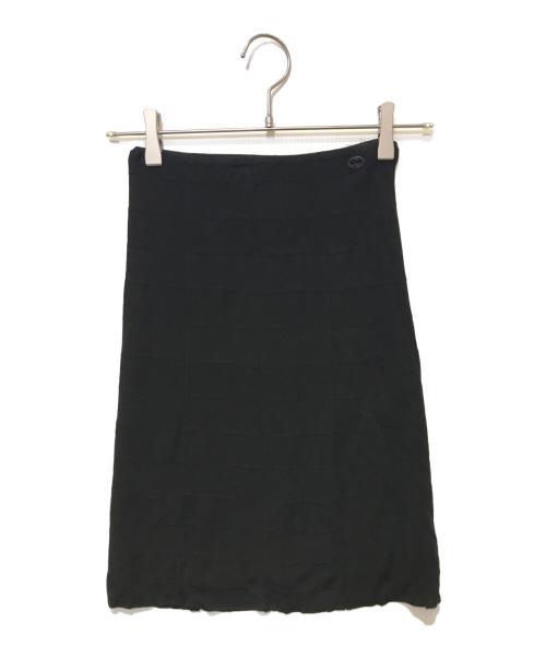 CHANEL（シャネル）CHANEL (シャネル) レーヨンスカート ブラック サイズ:38の古着・服飾アイテム