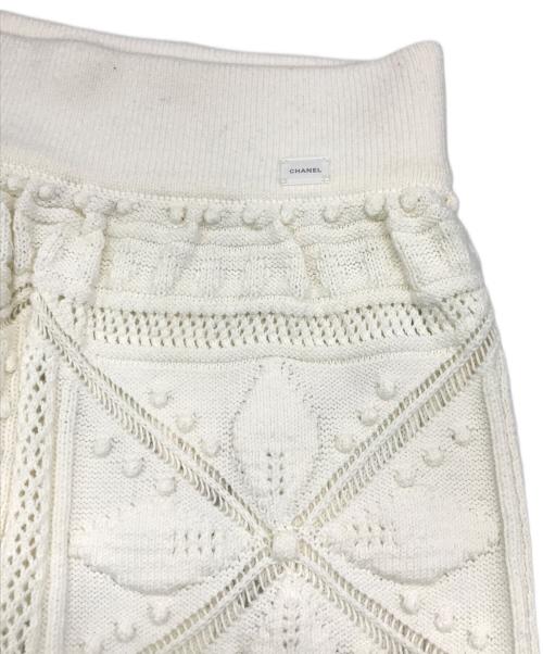 CHANEL（シャネル）CHANEL (シャネル) レース編みニットスカート ホワイト サイズ:36の古着・服飾アイテム