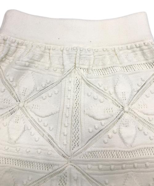 CHANEL（シャネル）CHANEL (シャネル) レース編みニットスカート ホワイト サイズ:36の古着・服飾アイテム