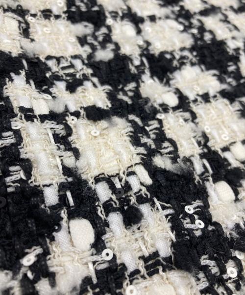 CHANEL（シャネル）CHANEL (シャネル) スパンコールツイードタイトスカート ホワイト×ブラック サイズ:36の古着・服飾アイテム