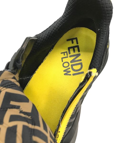 FENDI（フェンディ）FENDI (フェンディ) ローカットスニーカー ブラック×イエロー サイズ:7（26cm相当）の古着・服飾アイテム