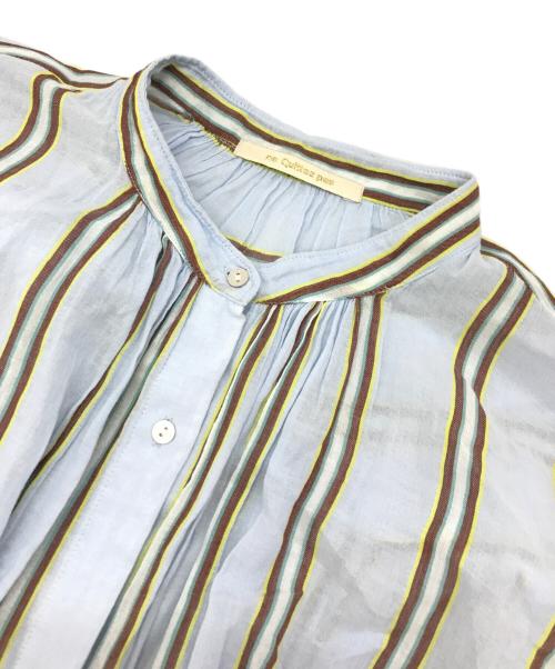 ne quittez pas（ヌキテパ）ne quittez pas (ヌキテパ) コットンボイルストライプワンピース ブルー サイズ:FREEの古着・服飾アイテム