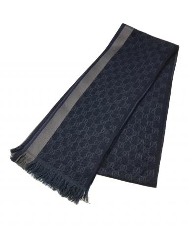中古・古着通販】GUCCI (グッチ) GGウールシルクストール ネイビー