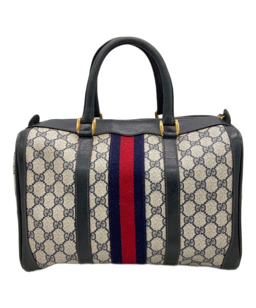 GUCCI（グッチ）GUCCI (グッチ) ミニボストンバッグ ホワイト×ネイビー サイズ:下記参照の古着・服飾アイテム