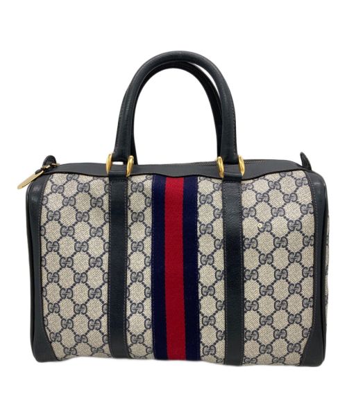 GUCCI（グッチ）GUCCI (グッチ) ミニボストンバッグ ホワイト×ネイビー サイズ:下記参照の古着・服飾アイテム