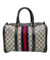 GUCCI（グッチ）の古着「ミニボストンバッグ」｜ホワイト×ネイビー