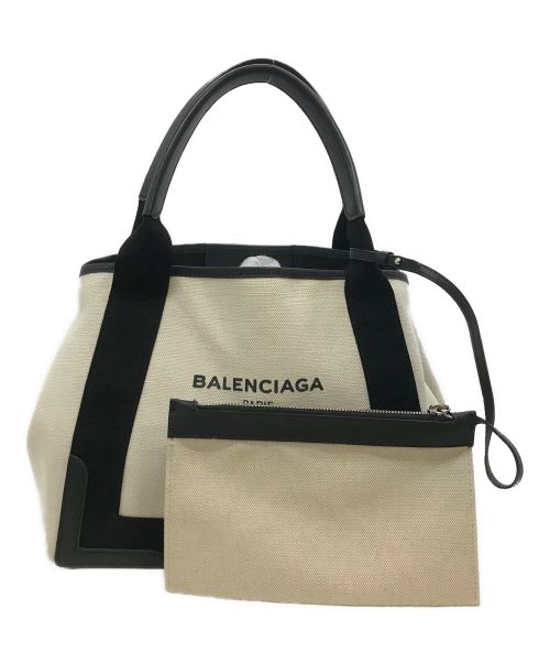 BALENCIAGA（バレンシアガ）BALENCIAGA (バレンシアガ) カバス S  ハンドバッグ ホワイト×ブラック サイズ:下記参照の古着・服飾アイテム