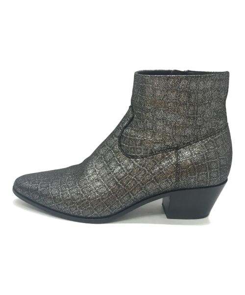 Saint Laurent Paris（サンローランパリ）Saint Laurent Paris (サンローランパリ) サイドジップラメブーツ シルバー サイズ:35（21.5cm相当）の古着・服飾アイテム