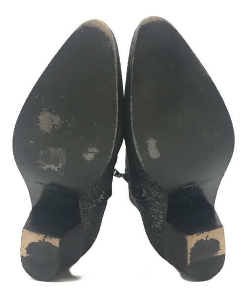 Saint Laurent Paris（サンローランパリ）Saint Laurent Paris (サンローランパリ) サイドジップラメブーツ シルバー サイズ:35（21.5cm相当）の古着・服飾アイテム