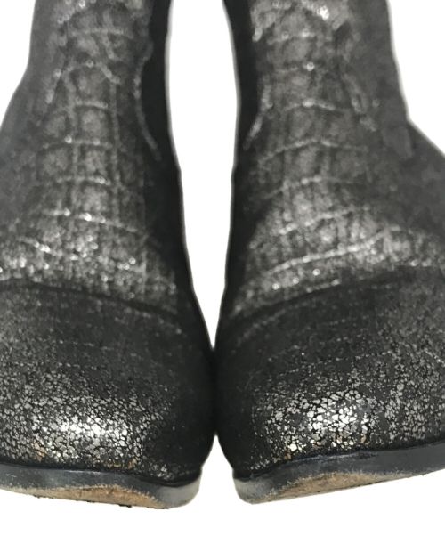 Saint Laurent Paris（サンローランパリ）Saint Laurent Paris (サンローランパリ) サイドジップラメブーツ シルバー サイズ:35（21.5cm相当）の古着・服飾アイテム