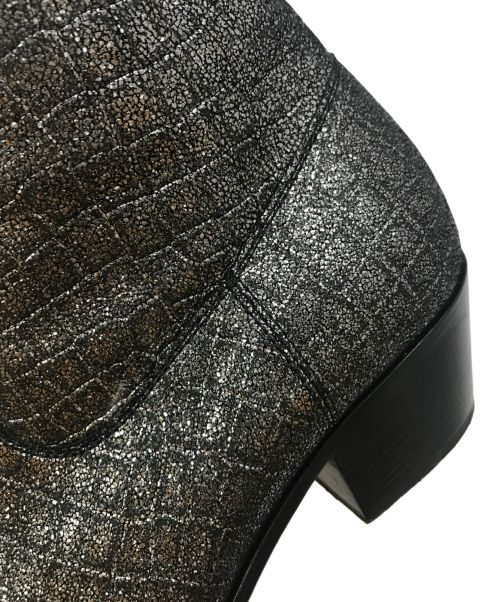 Saint Laurent Paris（サンローランパリ）Saint Laurent Paris (サンローランパリ) サイドジップラメブーツ シルバー サイズ:35（21.5cm相当）の古着・服飾アイテム