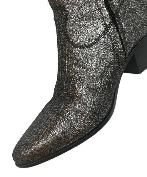 Saint Laurent Paris（サンローランパリ）Saint Laurent Paris (サンローランパリ) サイドジップラメブーツ シルバー サイズ:35（21.5cm相当）の古着・服飾アイテム