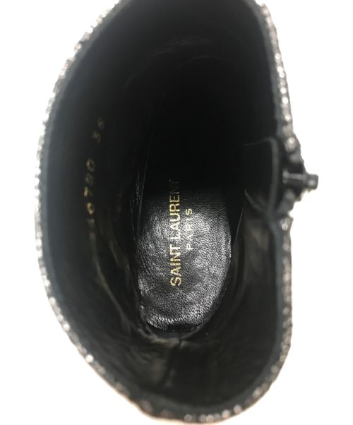 Saint Laurent Paris（サンローランパリ）Saint Laurent Paris (サンローランパリ) サイドジップラメブーツ シルバー サイズ:35（21.5cm相当）の古着・服飾アイテム