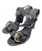 GUCCIグッチ）の古着「エナメルサンダル」｜ブラック