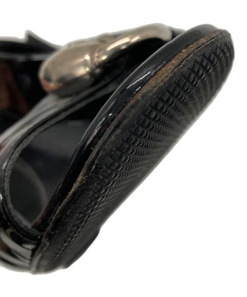 GUCCI（グッチ）GUCCI (グッチ) エナメルサンダル ブラック サイズ:34 1/2（21.5cm相当）の古着・服飾アイテム