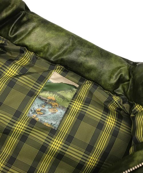 Ballsy.Brothers（ボールジーブラザーズ）Ballsy.Brothers (ボールジーブラザーズ) ウエスタンフェイクレザーダウンベスト グリーン サイズ:Lの古着・服飾アイテム