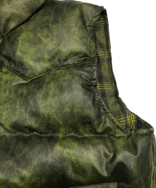 Ballsy.Brothers（ボールジーブラザーズ）Ballsy.Brothers (ボールジーブラザーズ) ウエスタンフェイクレザーダウンベスト グリーン サイズ:Lの古着・服飾アイテム