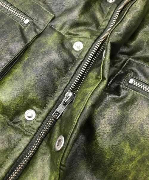 Ballsy.Brothers（ボールジーブラザーズ）Ballsy.Brothers (ボールジーブラザーズ) ウエスタンフェイクレザーダウンベスト グリーン サイズ:Lの古着・服飾アイテム