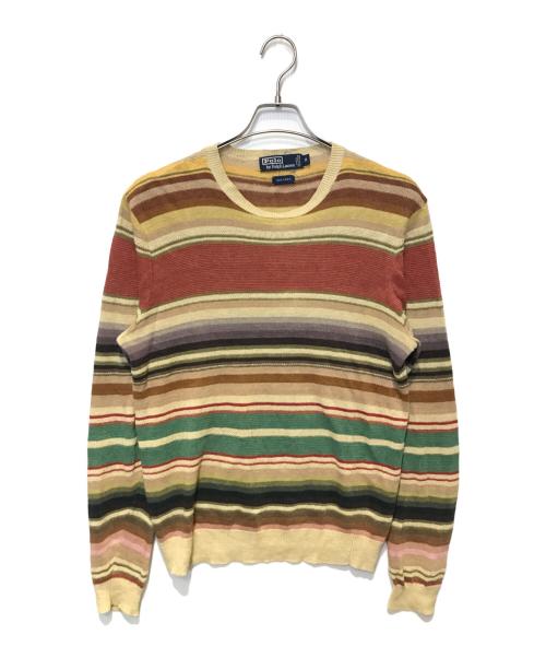 POLO RALPH LAUREN（ポロ・ラルフローレン）POLO RALPH LAUREN (ポロ・ラルフローレン) ［古着］マルチ ボーダー リネンニット マルチカラー サイズ:Ｍの古着・服飾アイテム