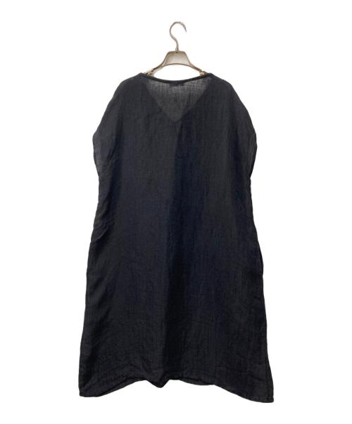 plantation（プランテーション）plantation (プランテーション) リネンノースリーブワンピース ネイビー サイズ:Mの古着・服飾アイテム