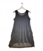 Y'sワイズ）の古着「レース切替ワンピース」｜ブラック