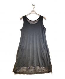 Y's（ワイズ）の古着「レース切替ワンピース」｜ブラック