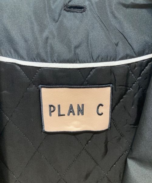 PLAN C（プランシー）Plan C (プランシー) 中綿ノーカラーコート ブラック サイズ:36の古着・服飾アイテム