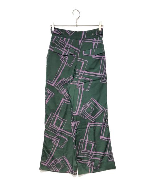 Knuth Marf（クヌースマーフ）Knuth Marf (クヌースマーフ) 総柄ワイドパンツ グリーン サイズ:FREEの古着・服飾アイテム